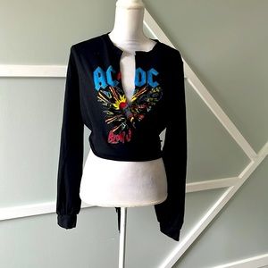 AC DC Crop Top 3XL long sleeves crop top